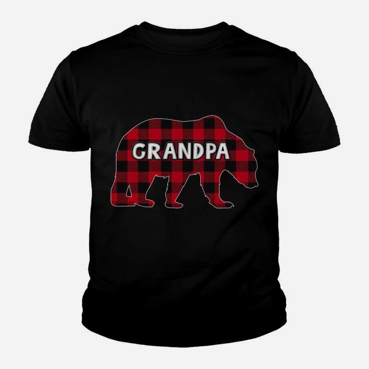 Buffalo Plaid Bear Christmas Pajama Matching Family Grandpa Youth T-shirt