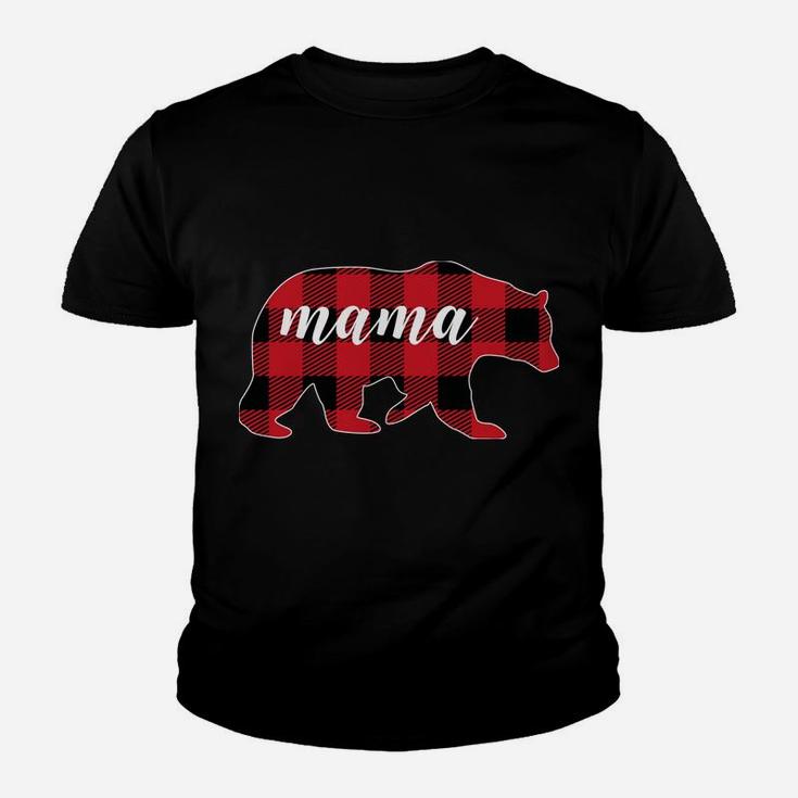 Buffalo Plaid Mama Bear Mom Gifts Christmas Matching Family Youth T-shirt