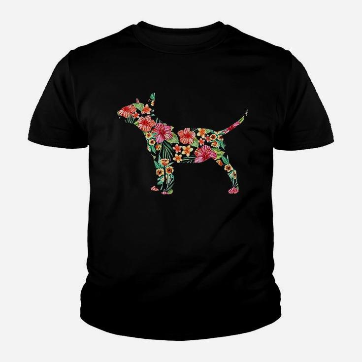 Bull Terrier Flower Funny Dog Youth T-shirt