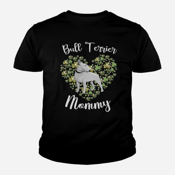 Bull Terrier Mommy Irish Shamrock Heart Gift Mothers Day Youth T-shirt
