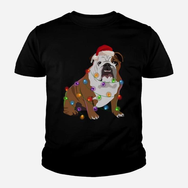 Bulldog Christmas Lights Xmas Dog Lover Sweatshirt Youth T-shirt