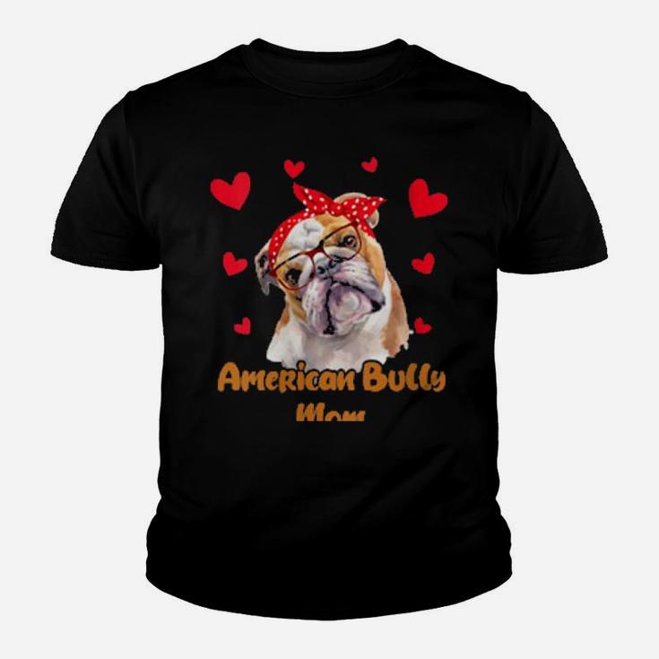 Bulldog Mom Valentines Day Dog Mom Mother Day Youth T-shirt