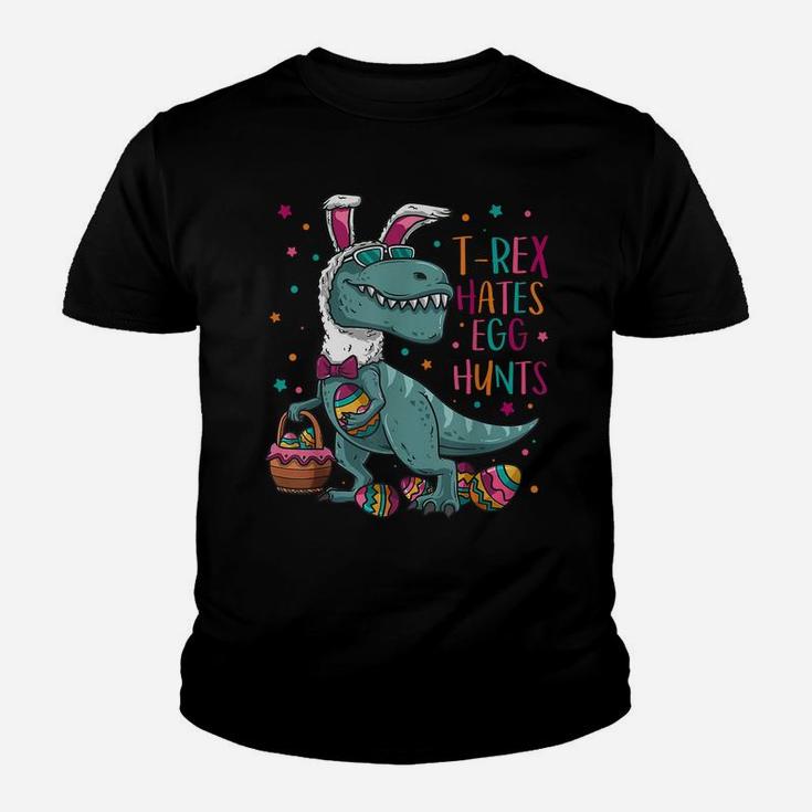 Bunny Dinosaur Easter Day T-Rex Hates Egg Hunts Youth T-shirt