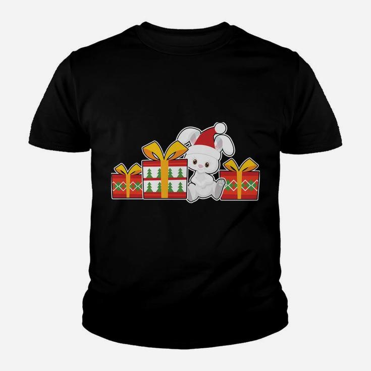 Bunny Rabbit With Presents - Cute Bunny Christmas Youth T-shirt