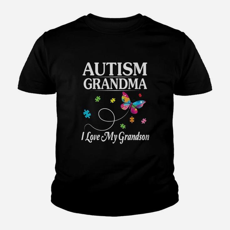 Butterfly Autism Grandma I Love My Grandson Youth T-shirt