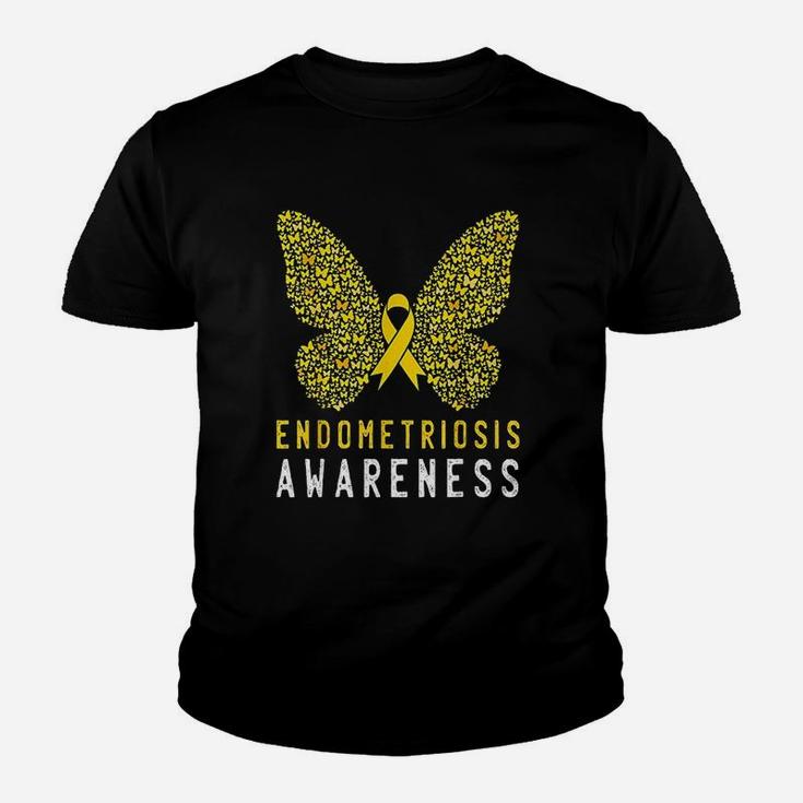 Butterfly Endometriosis Awareness Month Endo Support Ribbon Youth T-shirt