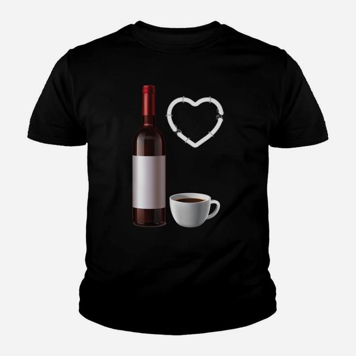 Caffeine Chaos Wine Repeat Funny Coffee Lover Wine Drinking Youth T-shirt