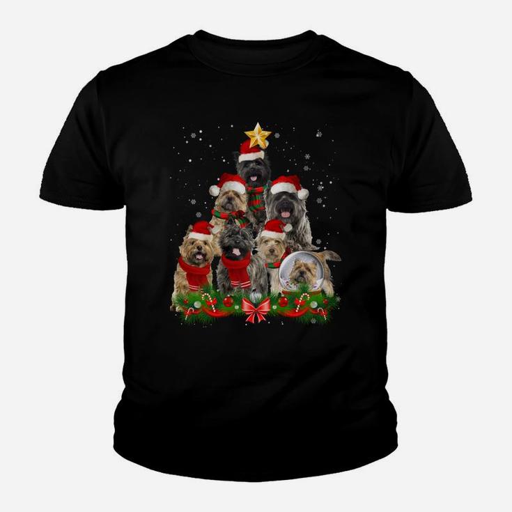 Cairn Terrier Dog Christmas Dog Light Tree Xmas Santa Youth T-shirt