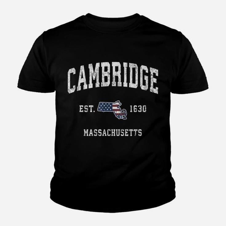 Cambridge Massachusetts Ma Vintage American Flag Design Youth T-shirt