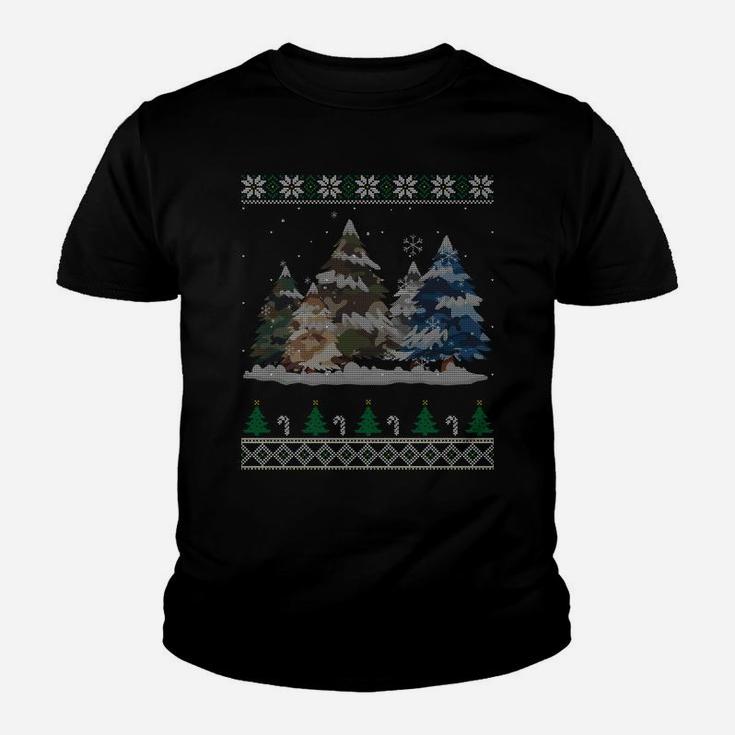 Camouflage Christmas Trees Camo Xmas Gift Sweatshirt Youth T-shirt