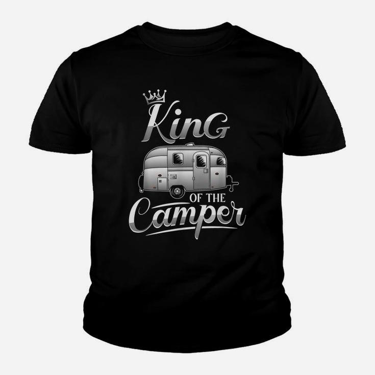 Camping Gifts King Of The Camper Shirt Outdoor Camping Rv Youth T-shirt