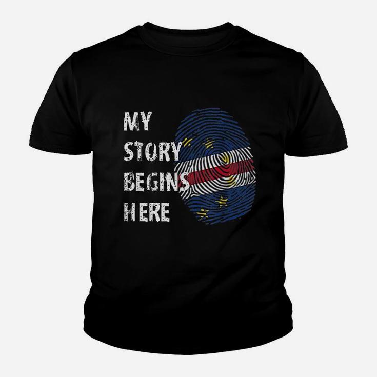 Cape Verde Flag My Story Begins Here Youth T-shirt