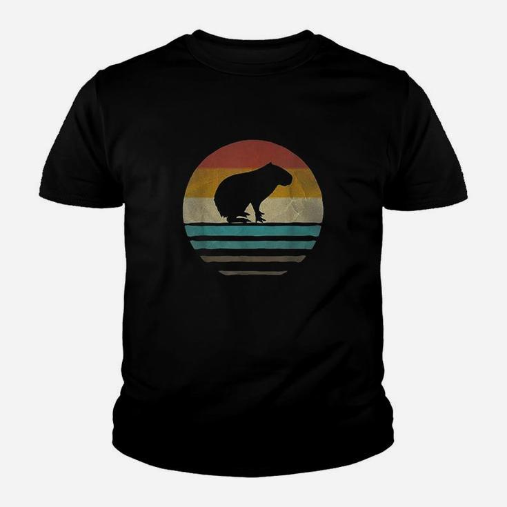 Capybara Retro Vintage 70S Silhouette Distressed Gift Youth T-shirt