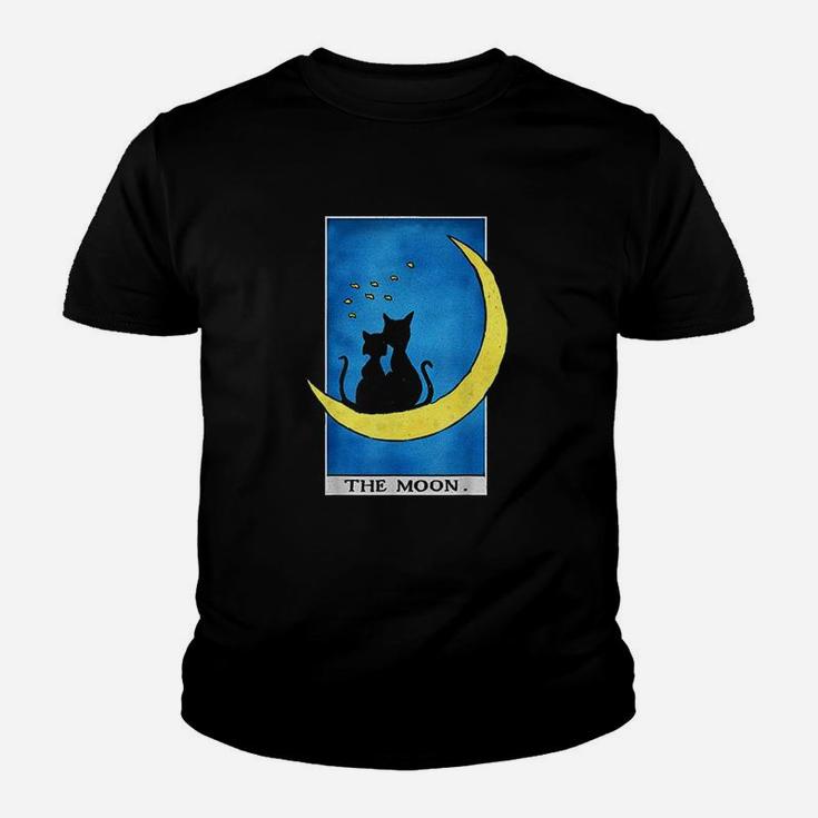 Cat And Moon Tarot With Two Cats And Crescent Moon Youth T-shirt
