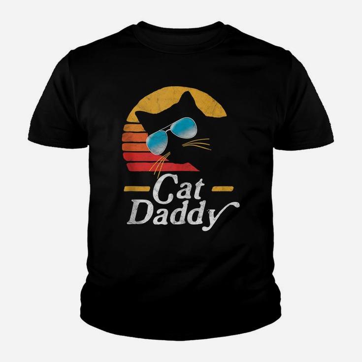 Cat Daddy Vintage 80S Style Cat Retro Sunglasses Distressed Youth T-shirt