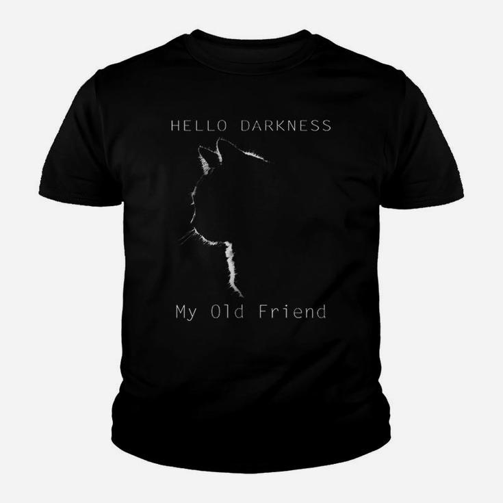 Cat Hello Darkness My Old Friend Youth T-shirt
