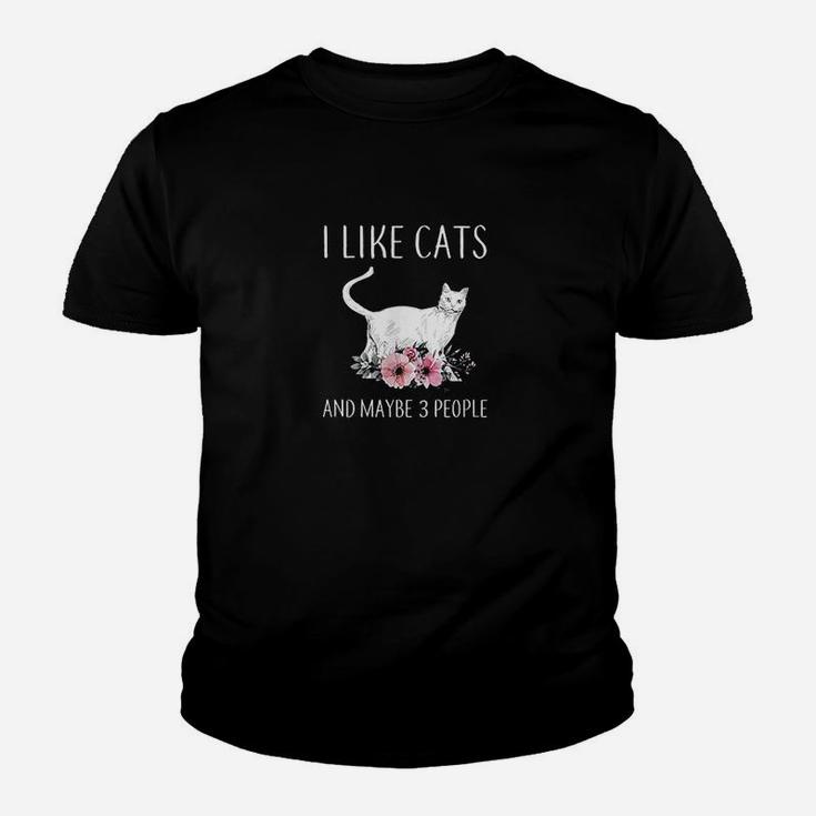 Cat I Like Cats And Maybe 3 People Gift For Cat Lover Youth T-shirt