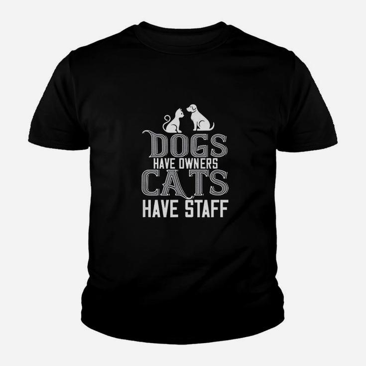 Cat Lover Funny Gift Dogs Have Owners Cats Have Staff Youth T-shirt