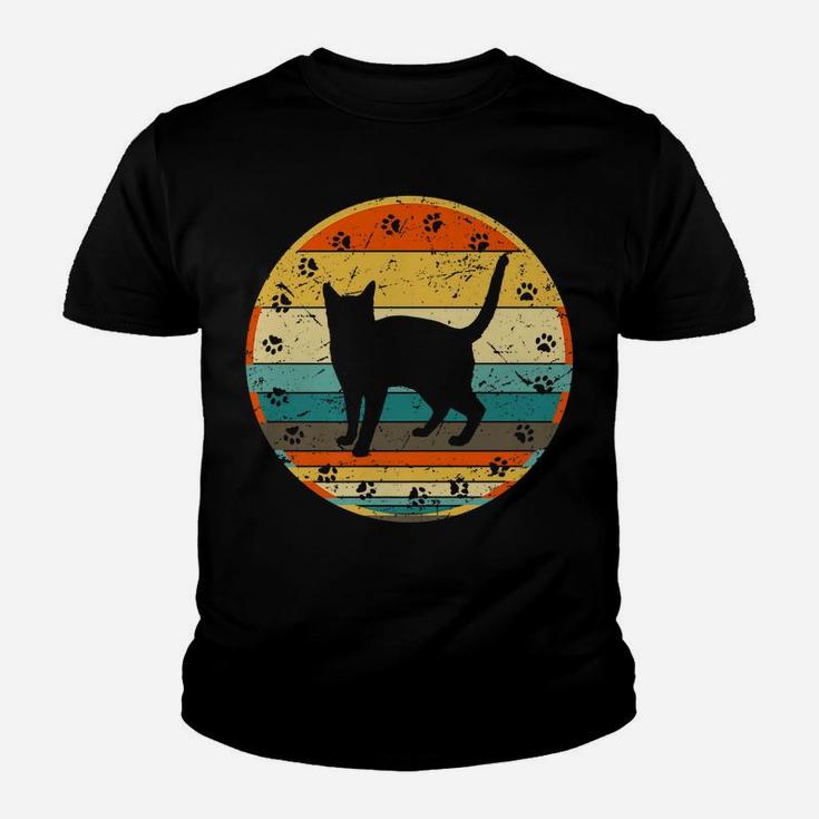 Cat Lover Gift Retro Style Design Fun Vintage Black Cat Cats Youth T-shirt