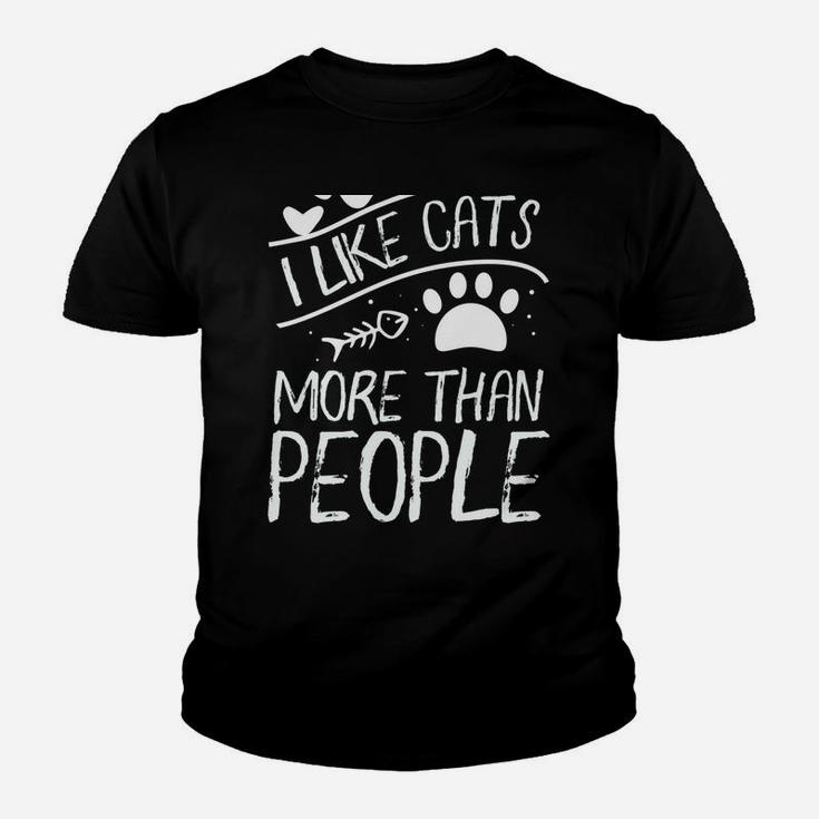 Cat Lover Tee | I Like Cats More Than People Youth T-shirt