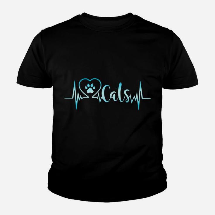 Cat Lovers, Cat Heartbeat, Cat Mom Gifts, Women Girls Kids Sweatshirt Youth T-shirt