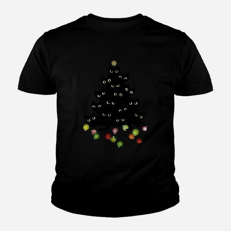 Cat Lovers Cute And Funny Holiday Tree Christmas Youth T-shirt