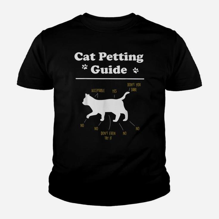 Cat Petting Guide Funny Cat Owner Pet Kitten Petting Guide Youth T-shirt