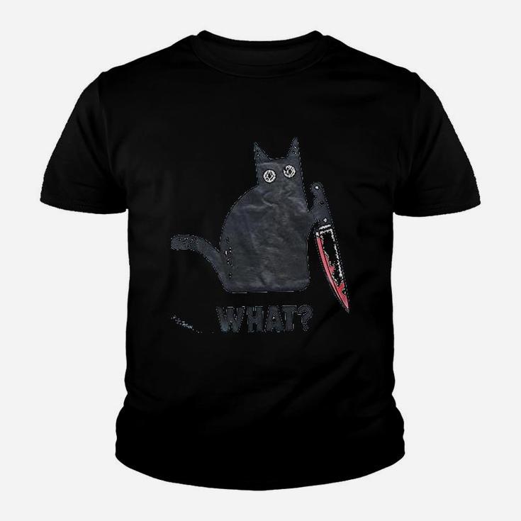 Cat What  Funny Black Cat Youth T-shirt