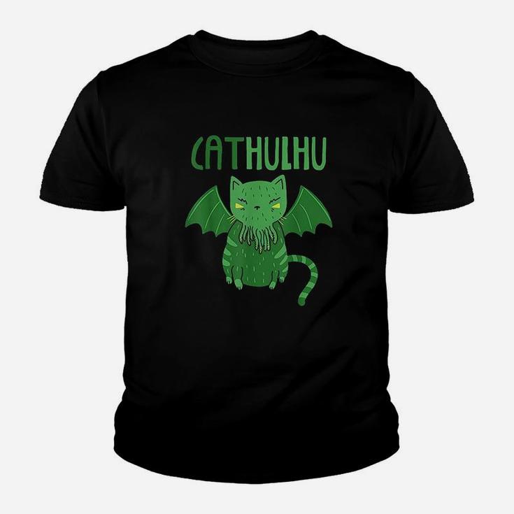 Cathulhu Cat Cthulhu Funny Pun Graphic Youth T-shirt