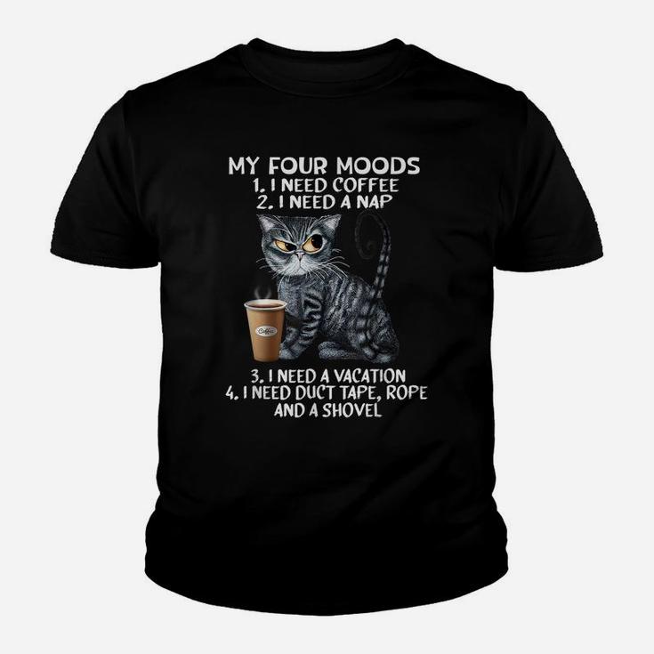 Cats And Coffee, My Four Mood, Cat Lovers, Coffee Lovers Youth T-shirt