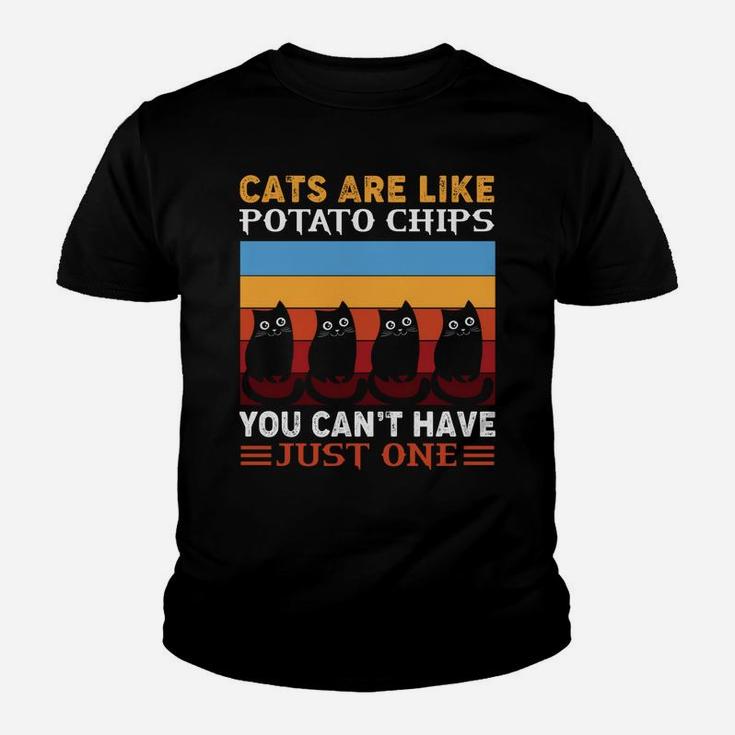Cats Are Like Potato Chips Funny Cat Apparel Youth T-shirt
