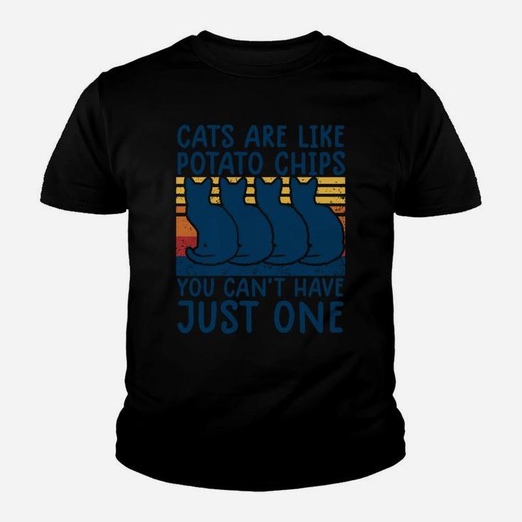 Cats Are Like Potato Chips Shirt Funny Cat Lovers Tee Kitty Youth T-shirt