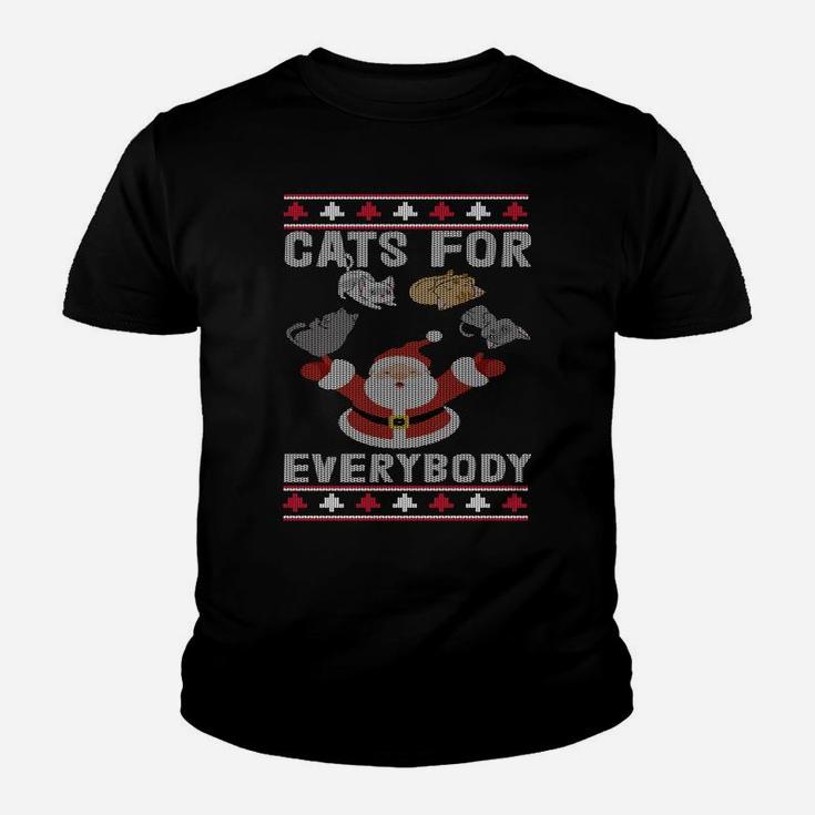 Cats For Everybody Christmas Ugly Sweater Funny Cat Lover Sweatshirt Youth T-shirt