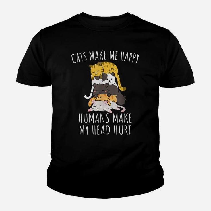 Cats Make Me Happy Humans Make My Head Hurt Youth T-shirt