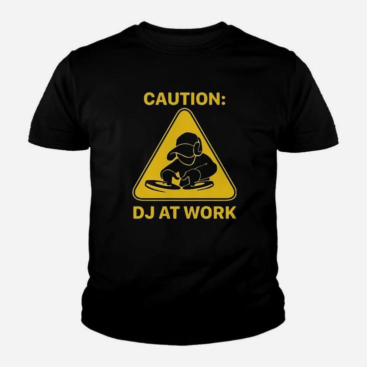 Caution Dj At Work Youth T-shirt