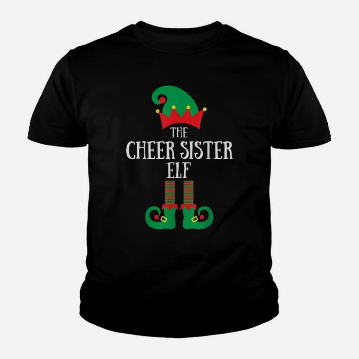 Cheer Sister Elf Christmas Cheerleading Matching Family Youth T-shirt