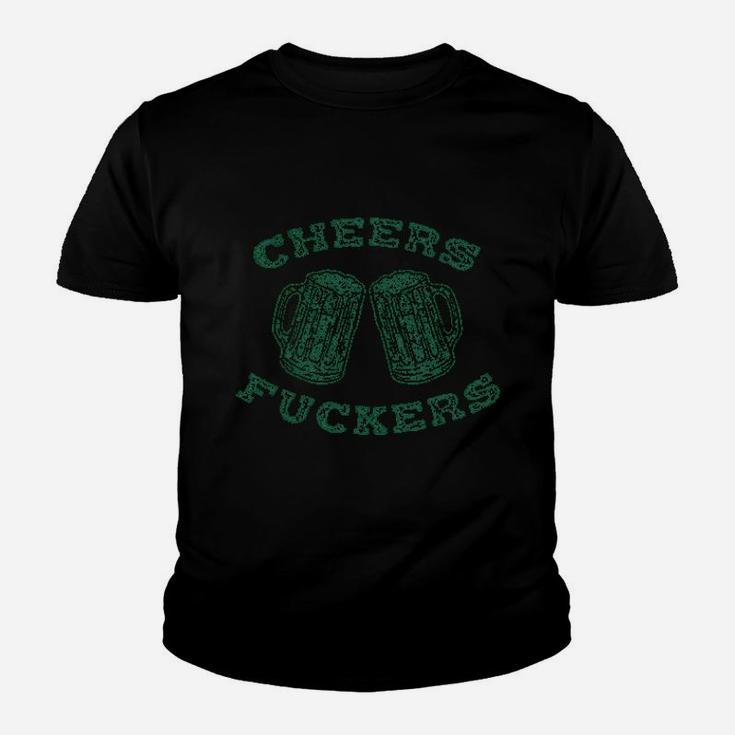 Cheers Fckers Funny Saint Patricks Day Beer Drinking Party Youth T-shirt
