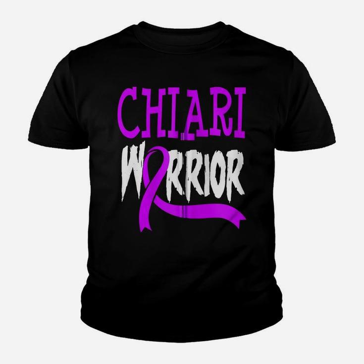 Chiari Malformation Awareness Purple Ribbon Warrior Gift Zip Hoodie Youth T-shirt