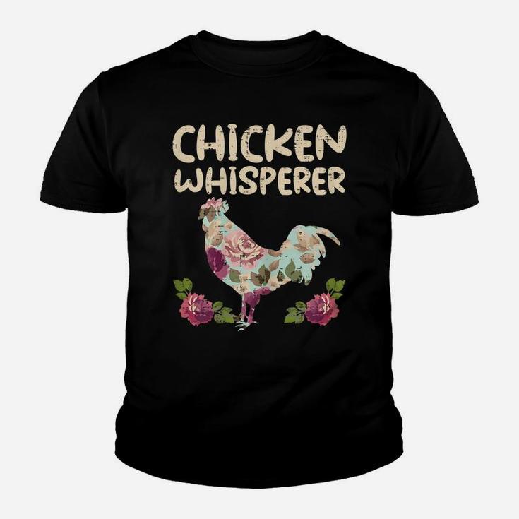 Chicken Whisperer Flower Farming Farm Animal Farmer Gift Youth T-shirt