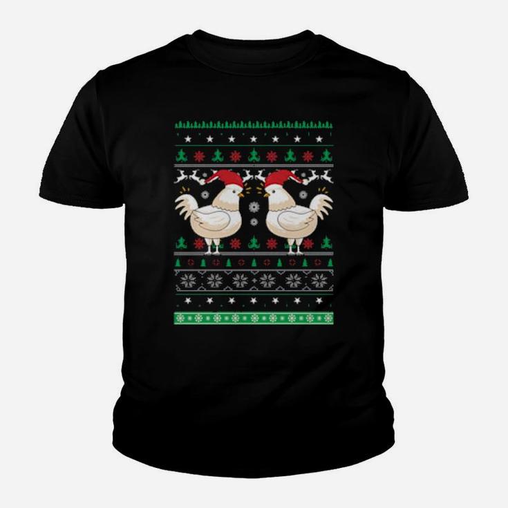 Chicken With Santa Hat Youth T-shirt