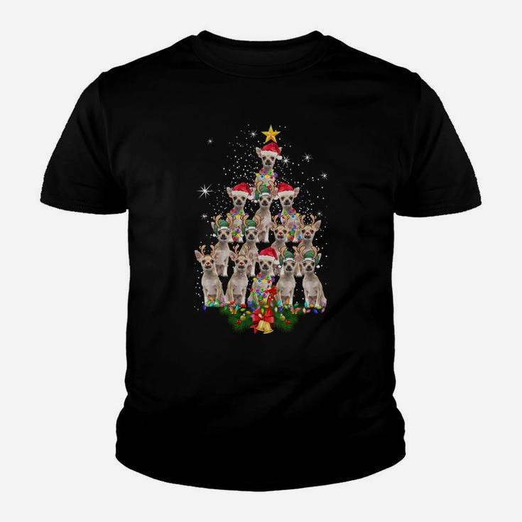 Chihuahua Christmas Tree Dog Xmas Lights Pajamas Xmas Gift Sweatshirt Youth T-shirt