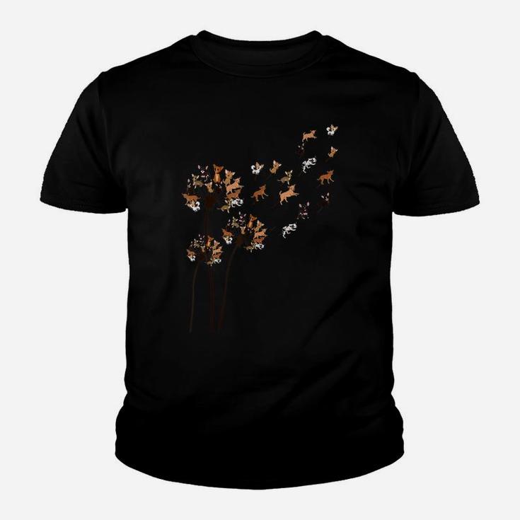 Chihuahua Flower Fly Dandelion Shirt Cute Dog Lover Youth T-shirt