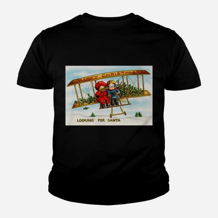 Children Looking For Santa Claus Merry Christmas Vintage Youth T-shirt