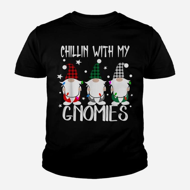 Chillin With My Gnomies Christmas Pamajas Family Funny Xmas Youth T-shirt