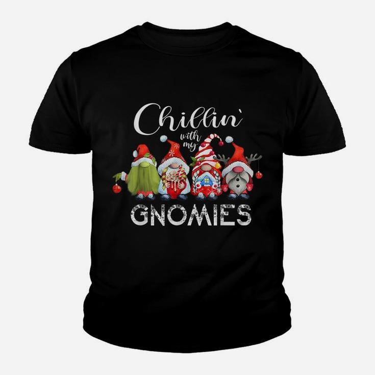Chillin With My Gnomies, Funny Christmas Gnome Graphics Youth T-shirt