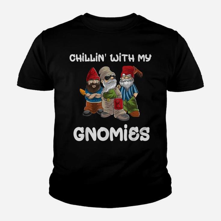 Chillin With My Gnomies Garden Gnome Gardening Gifts Women Youth T-shirt