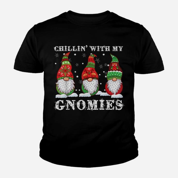 Chillin' With My Gnomies Nordic Gnome Christmas Pajama Gift Youth T-shirt