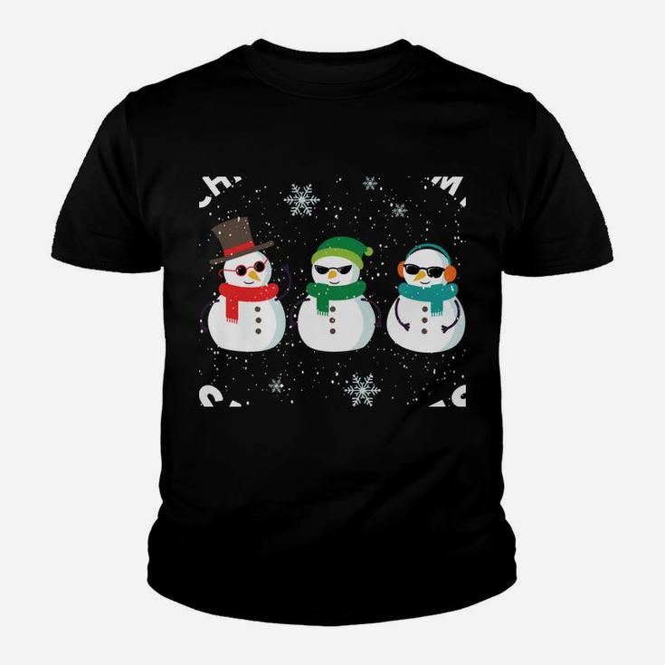 Chillin With My Snowmies Cute Snowman Ugly Christmas Sweater Youth T-shirt