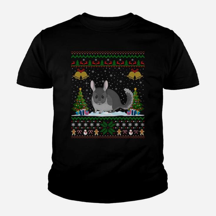Chinchillas Xmas Gift Santa Hat Ugly Chinchillas Christmas Sweatshirt Youth T-shirt