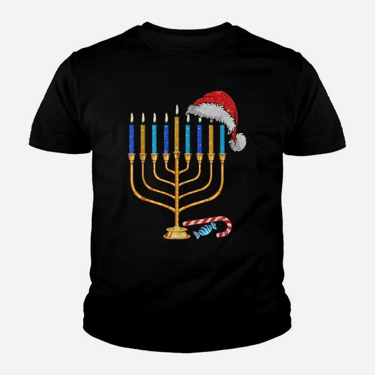 Chrismukkah Hannukah Funny Santa Hat Family Christmas Pajama Youth T-shirt